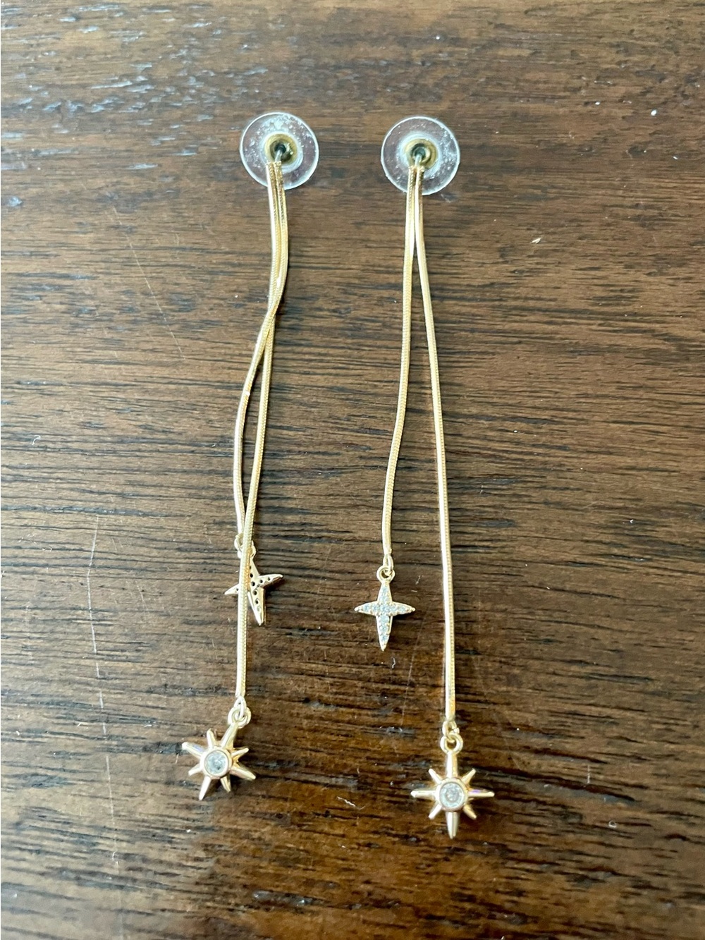 Gold Star & Compass Celestial Drop Earrings - Earrings